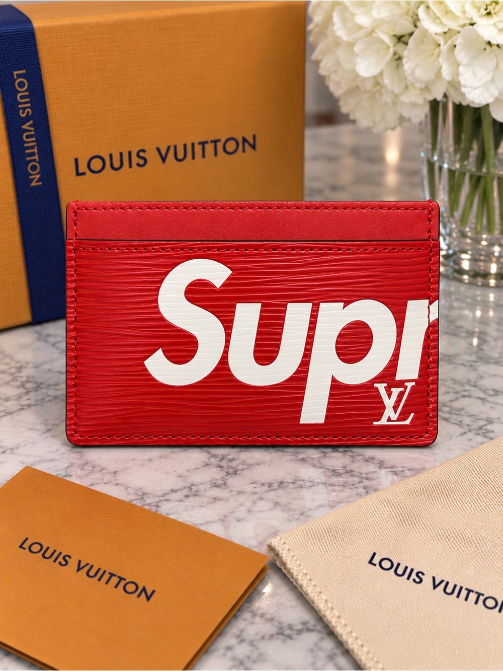 Louis Vuitton x Supreme Epi Leather Card Holder – Red
